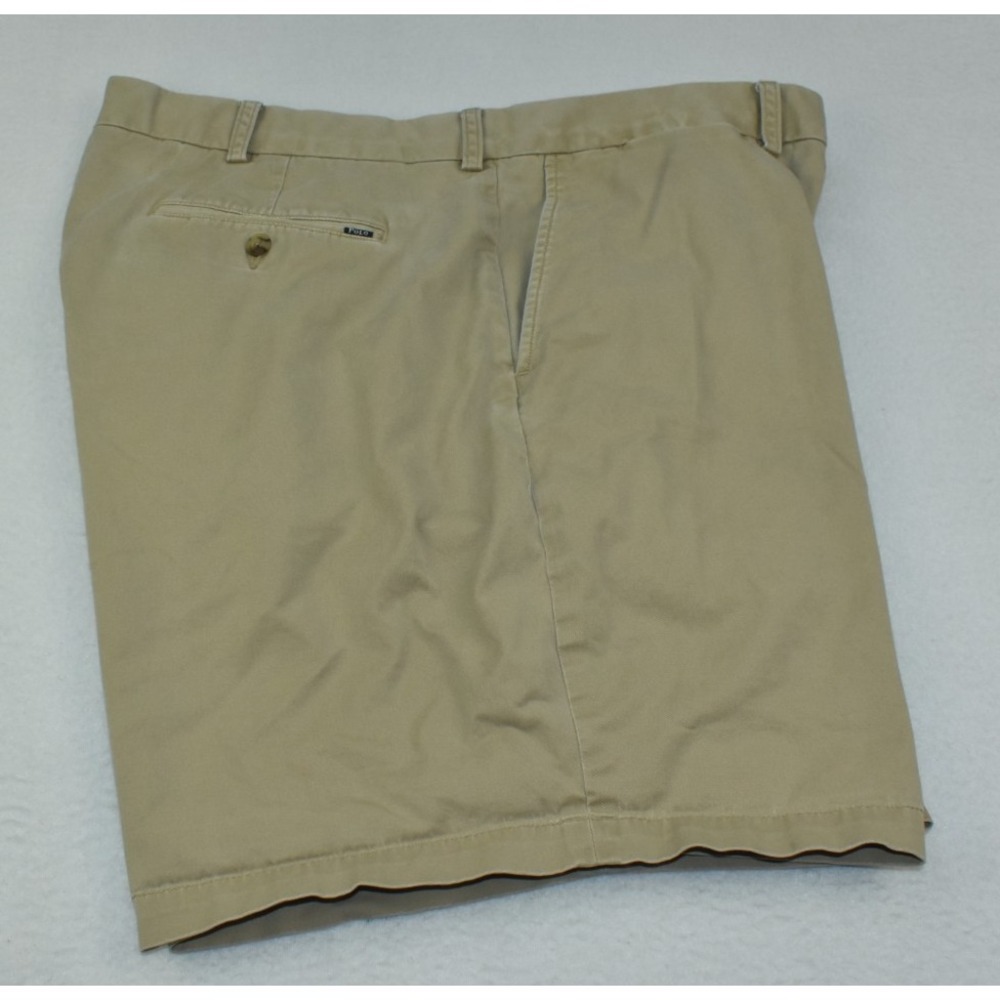 Polo Ralph Lauren  Stretch Classic Fit Men Shorts Size 42 Chino Khaki Flat Front